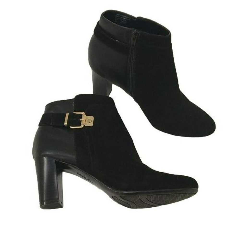 Alfani Step N Flex ALF Dadine Ankle Boots Booties Suede Leather Black Women's 9